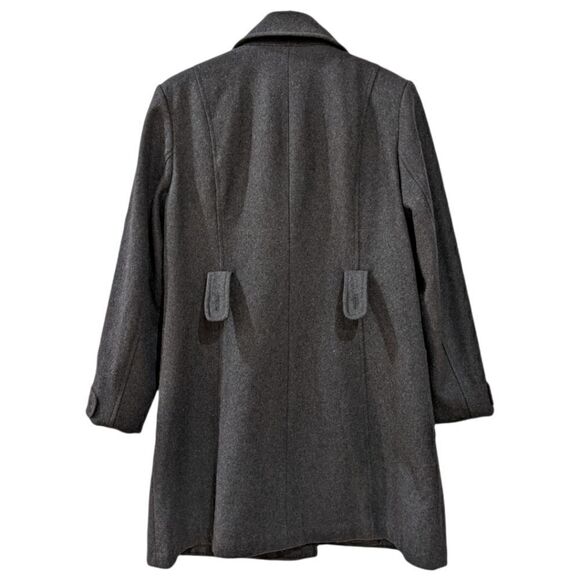 Giacca Women's Charcoal Grey Buttoned Wool Coat Size L - Picture 2 of 10